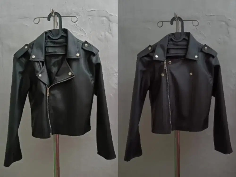 Jaket kulit wanita hitam