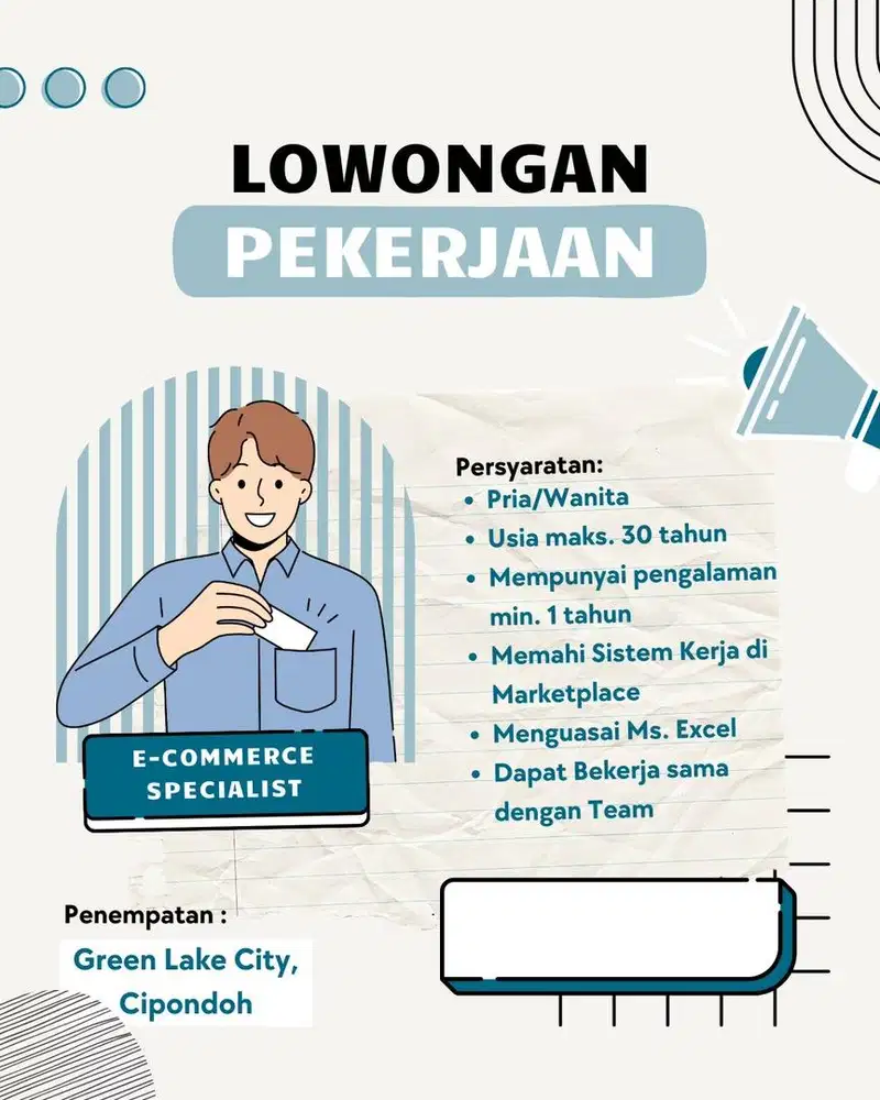 Lowongan E-Commerce Specialist