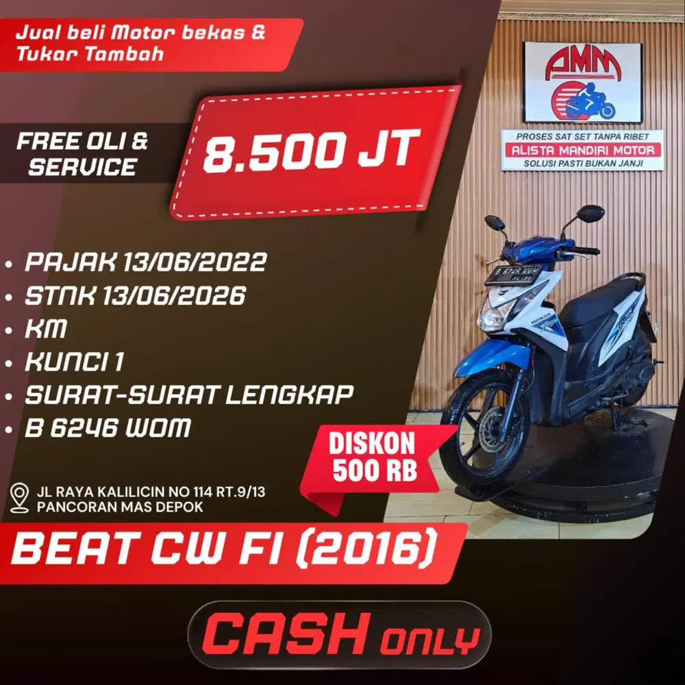 BEAT CW FI 2016 CASH ALISTA MANDIRI MOTOR KREDIVO INDODANA SPAYLATER