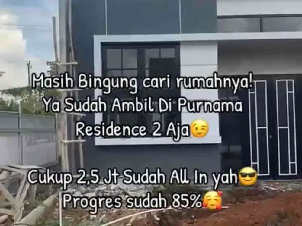 DIJUAL RUMAH DP HANYA 2.5JT LANGSUNG CICIL KPR PURNAMA RESIDENCE 2 SIAP HUNI MONCONGLOE MAROS