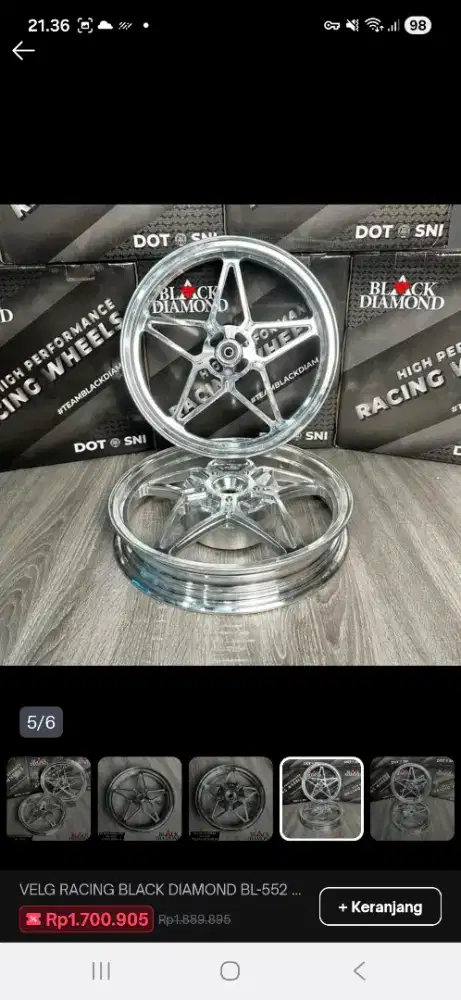 Velg black diamond ring 14