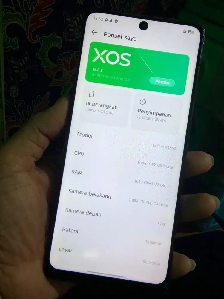 Infinix note 40 8/256 bekas