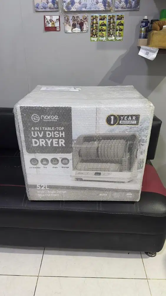 NORGE 4 in 1 Table - Top UV Dish Dryer 52L 350Wat White / Sterilizer