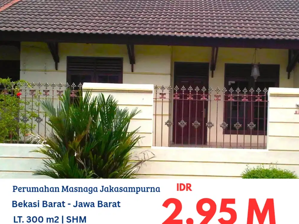 HFN0197 rumah 1,5 lantai di perumahan Masnaga Jakasampurna, Bekasi Barat, Jawa Barat