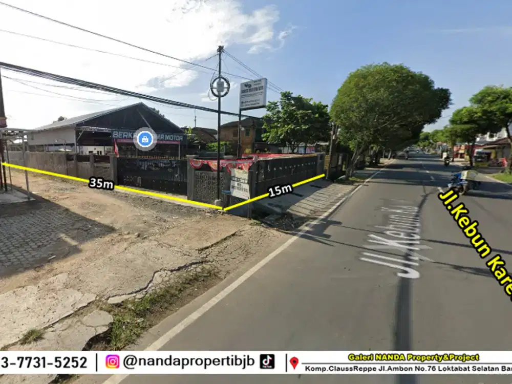 tanah bonus bangunan posisi HOOK pinggir Jl.kebun karet raya bjb