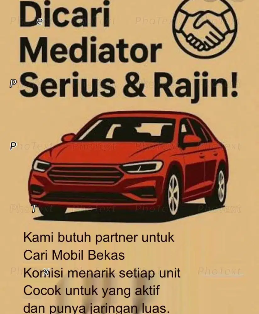 Dicari Rekan Mediator / Makelar Mobil Bekas