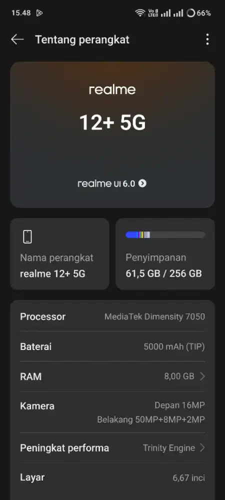 Realme 12 Plus 5G kelengkapan hp cas ori RAM 8/256