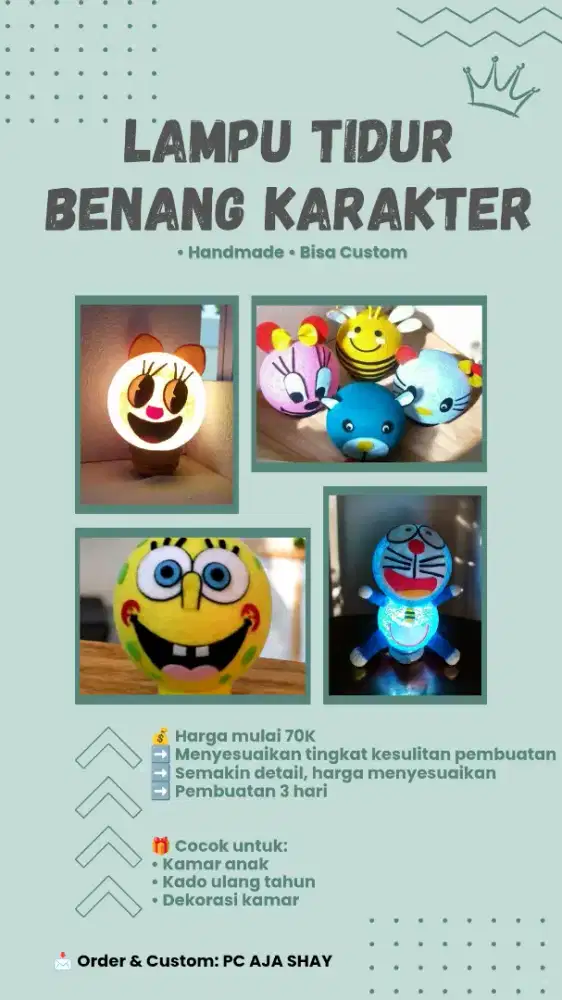 LAMPU TIDUR BENANG KARAKTER