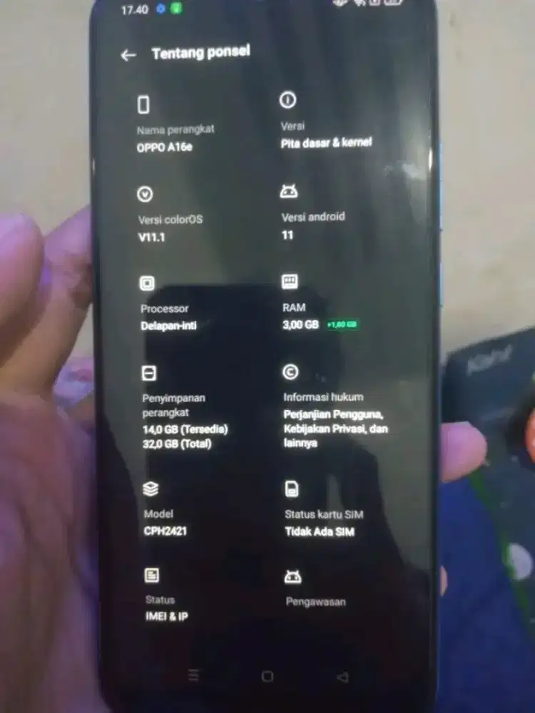 Oppo a16 E  kondisi mantap
