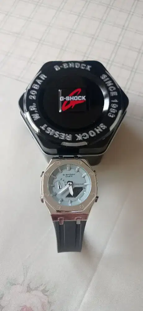 G-SHOCK GA 2100 Custom (Abu - abu list putih)