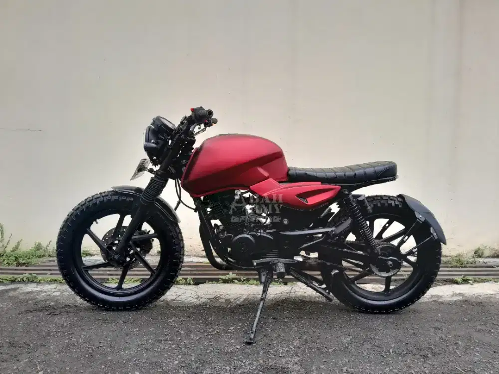 Custom Scrambler mulus siap pakai pulsar 180 merah caferacer japstyle