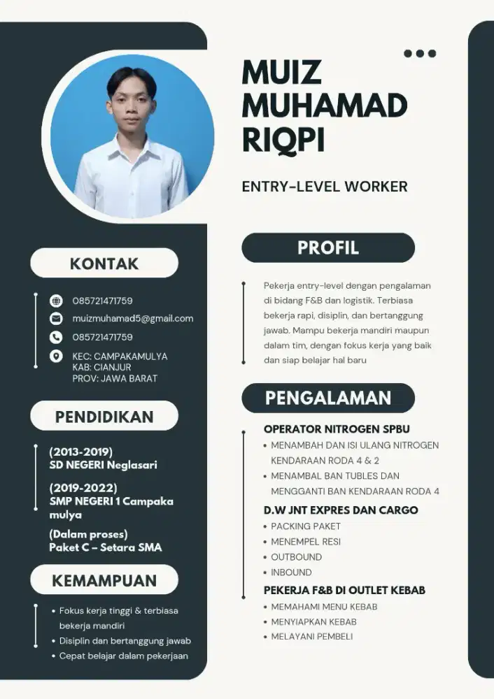 MENCARI LOWONGAN PEKERJAAN - CV TERLAMPIR