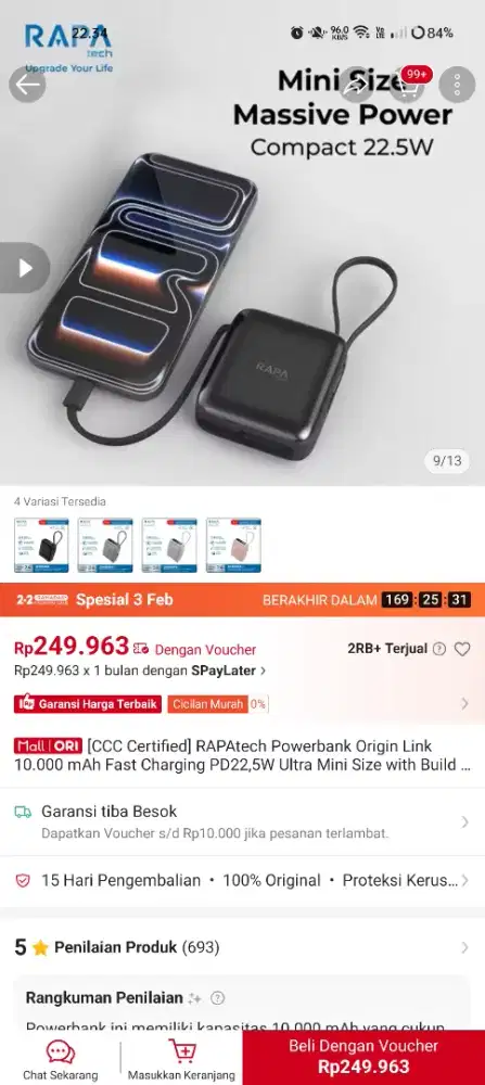 Powerbank Rapatech 10000mah