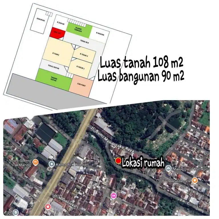 DIJUAL RUMAH LOKASI STRATEGIS PERUM. BUMI MONDOROKO RAYA _ SINGOSARI