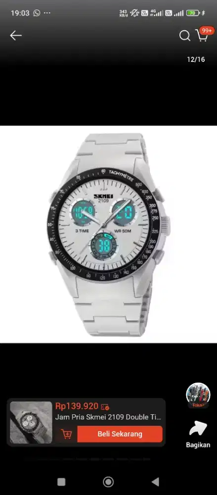 Skmei 1274 ORI Dual Time WR 5ATM