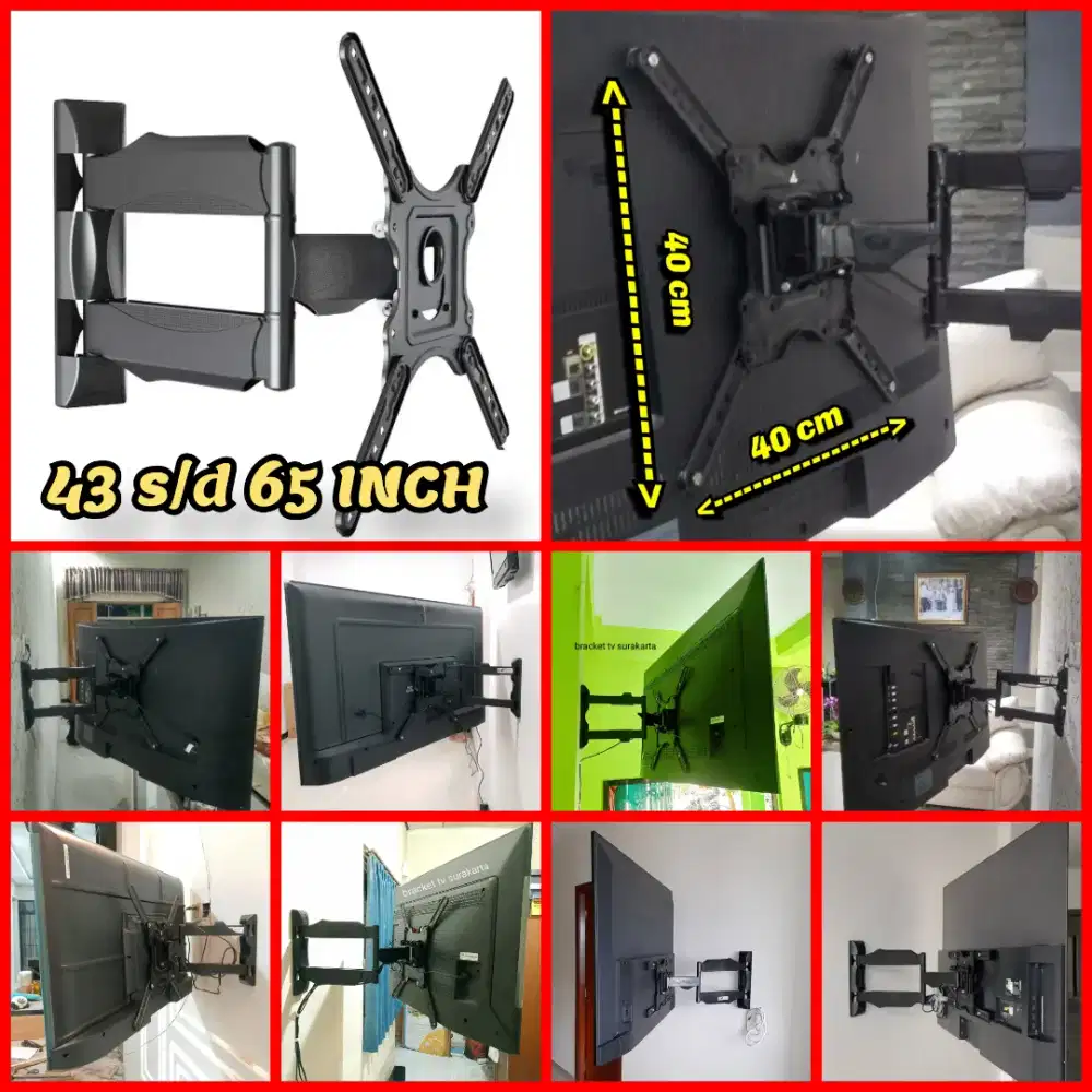 Bracket tv lengan big size (43-65 inch) braket/breket