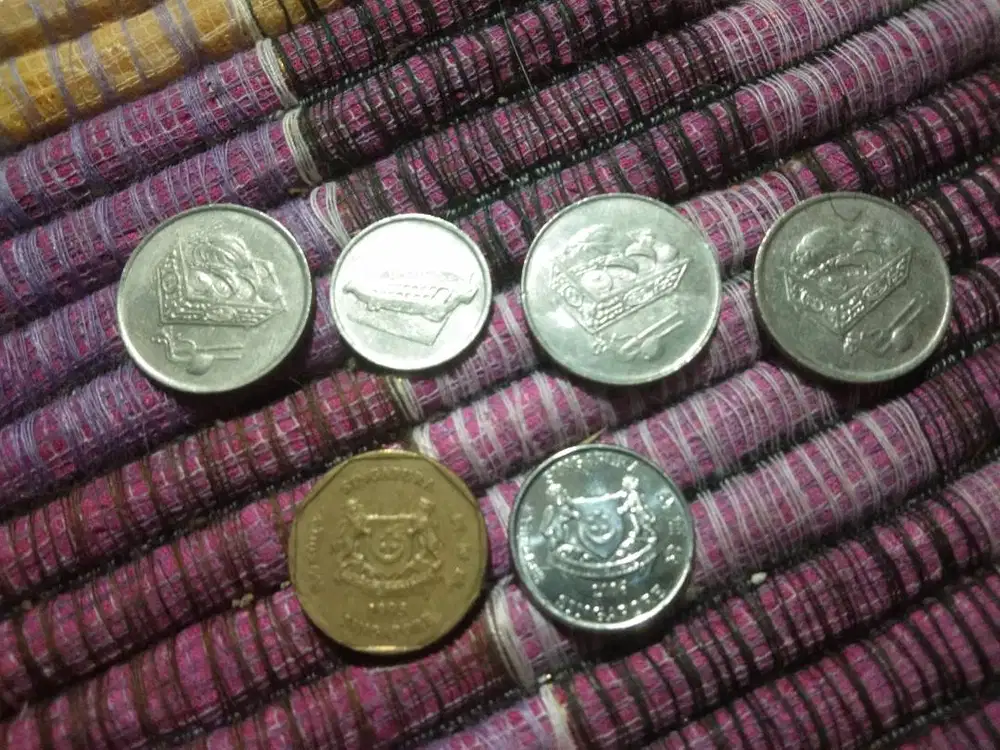 Uang coin dolar / sen singapura dan malaysia