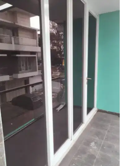 Kaca film rumah dan perkantoran, stiker sandblast, one way & Cutting