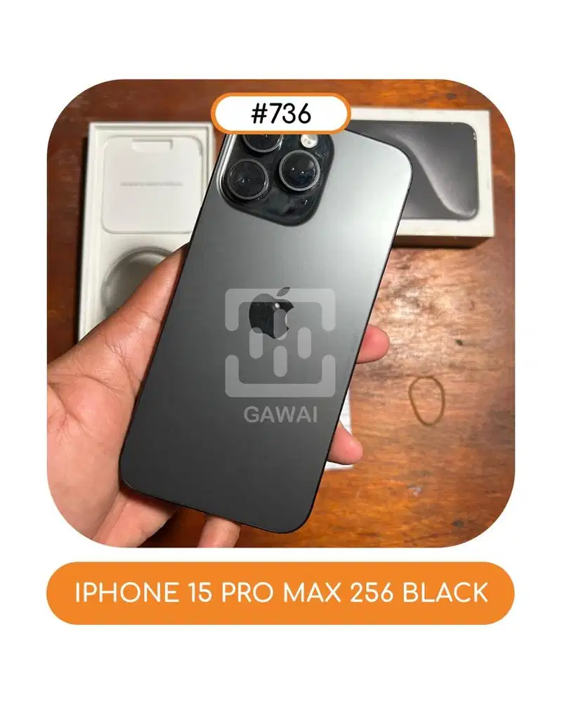#736 Iphone 15 Pro Max Black Titanium 256 Ibox BH 84%