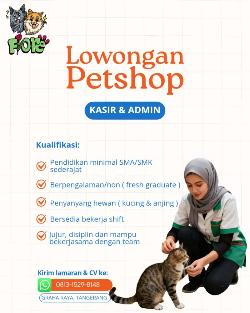 Loker Petshop Kasir & Admin