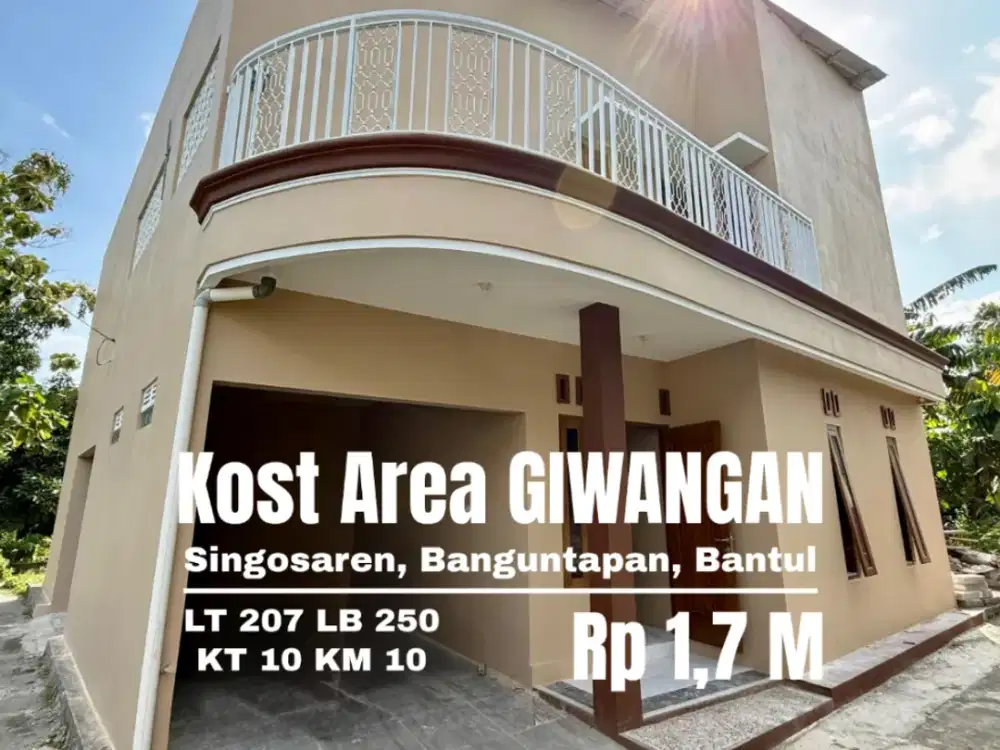 jual kost semi ekslusif tanah 207 dekat pabrik BH dan UAD