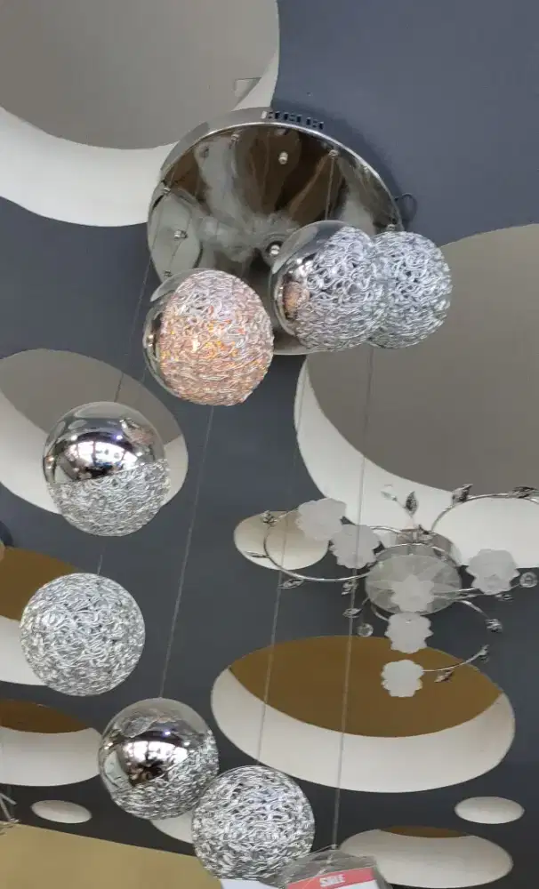 lampu hias gantung bola stainless
