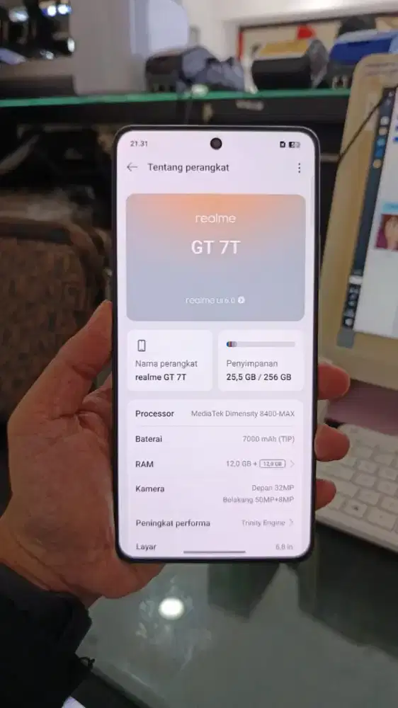 Second Realme GT 7T 12+12/256GB ex display  garansi abis 5500