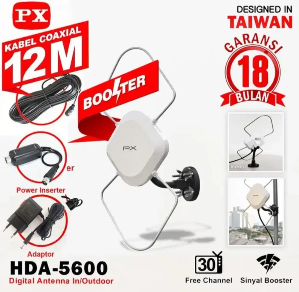 PX Digital TV Indoor Outdoor Antenna HDA-5600 Garansi Resmi PX 2 Tahun