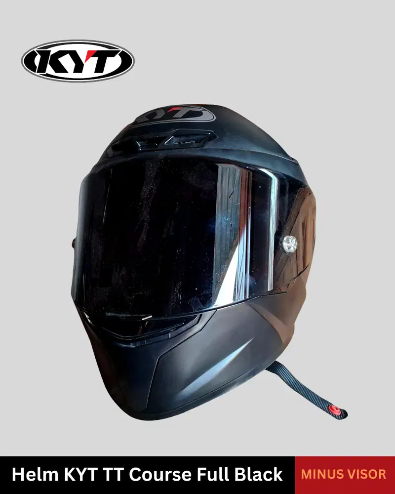 Helm KYT TT Course Full Black – Minus Visor, Busa Empuk ukuran M