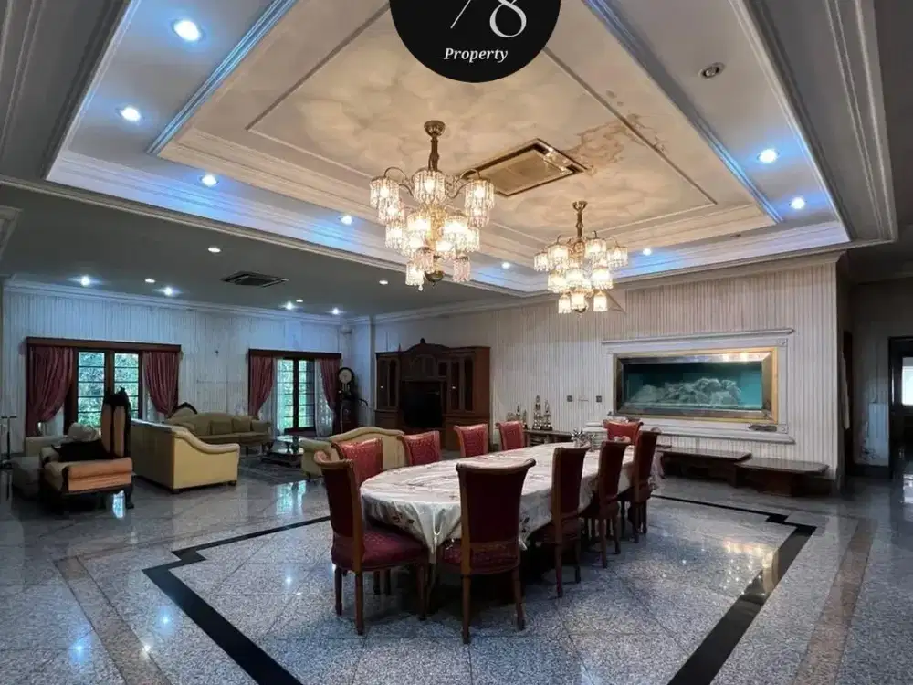 Jual RUMAH BUKIT GOLF, PONDOK INDAH, LT 4189/ LB 1841, 6KT, Parkir Luas 19mobil, Pool, Harga 60 Jt/m2