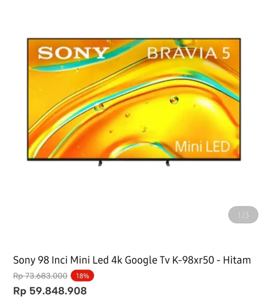 SONY GOOGLE TV 4K MINI LED 98 INCI
