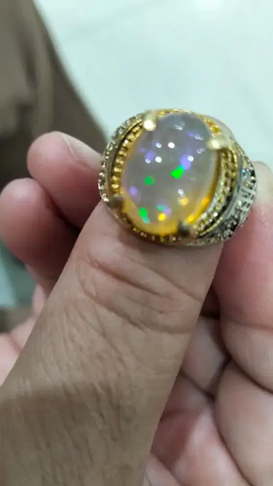 Koleksi kalimaya crystal ring perak HK bisa Tt sama burung dg sepadan