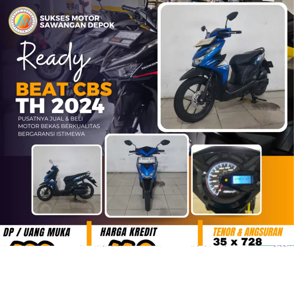 DP 400 RIBU ISTIMEWA HONDA BEAT LED CBS TH 2024 UNIT MULUS BERGARANSI