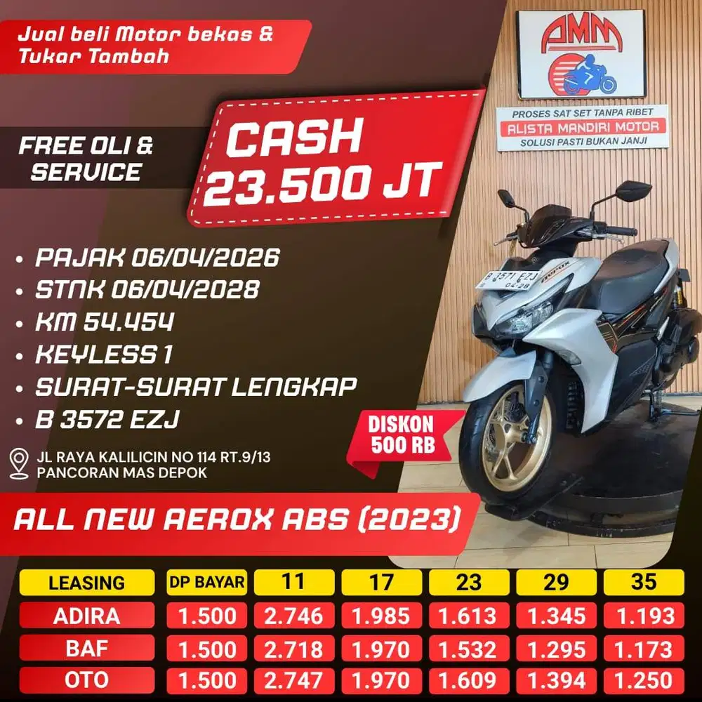 AEROX CONN ABS KEYLESS TH 2023 BISA CASH/KREDIT/TT/PAKAI CC/PAYLATER