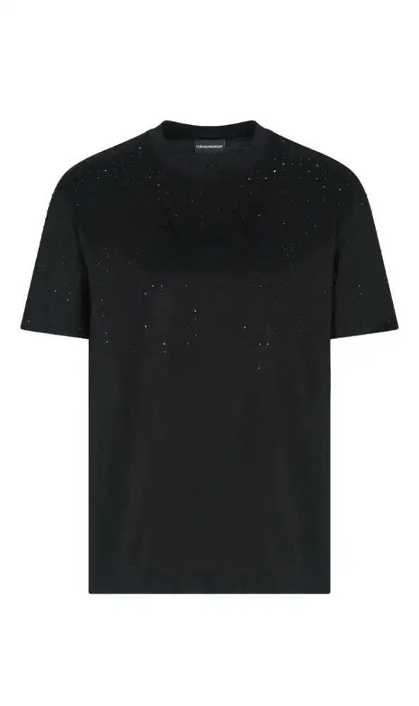 ORIGINAL EMPORIO ARMANI NEW RHEINSTONE LOGO TSHIRT
