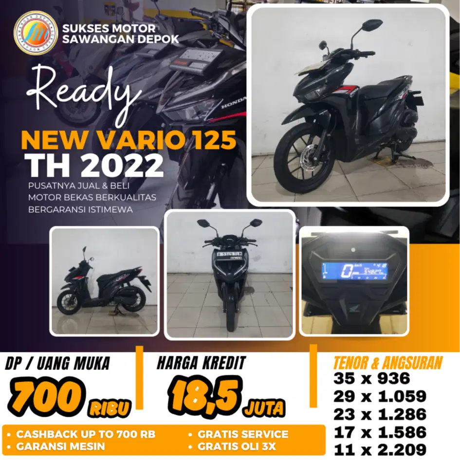 MULUS BERGARANSI HONDA NEW VARIO 125 CBS TH 2022 BISA KREDIT DP 700 RB