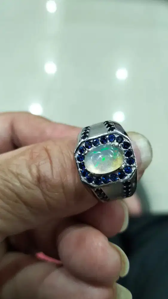 Koleksi kalimaya crystal ring perak HK bisa Tt sama burung dg sepadan