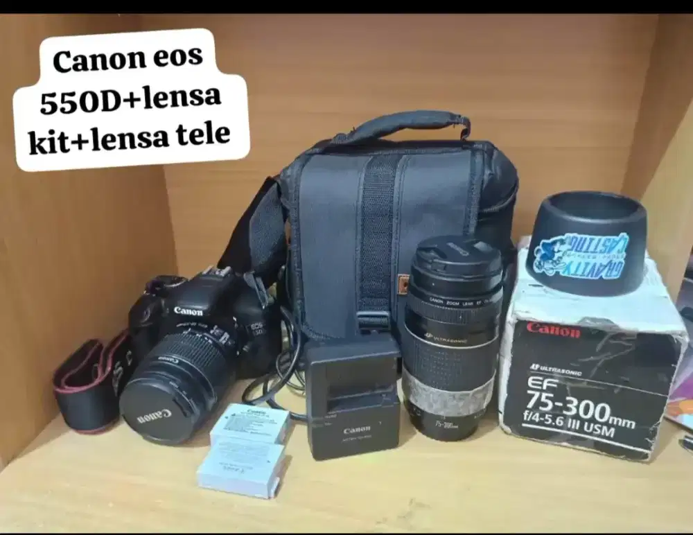 kamera Canon + lensa tele 70-300 mm