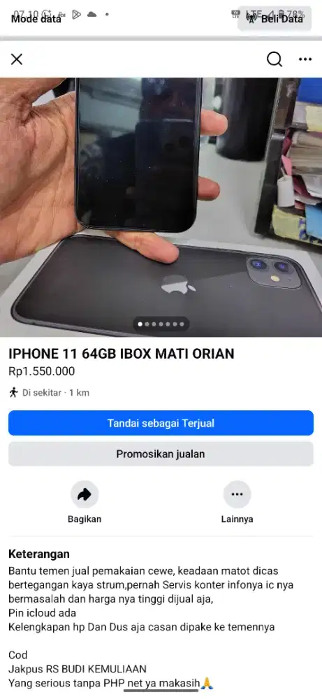 Iphone 11 mati part ori