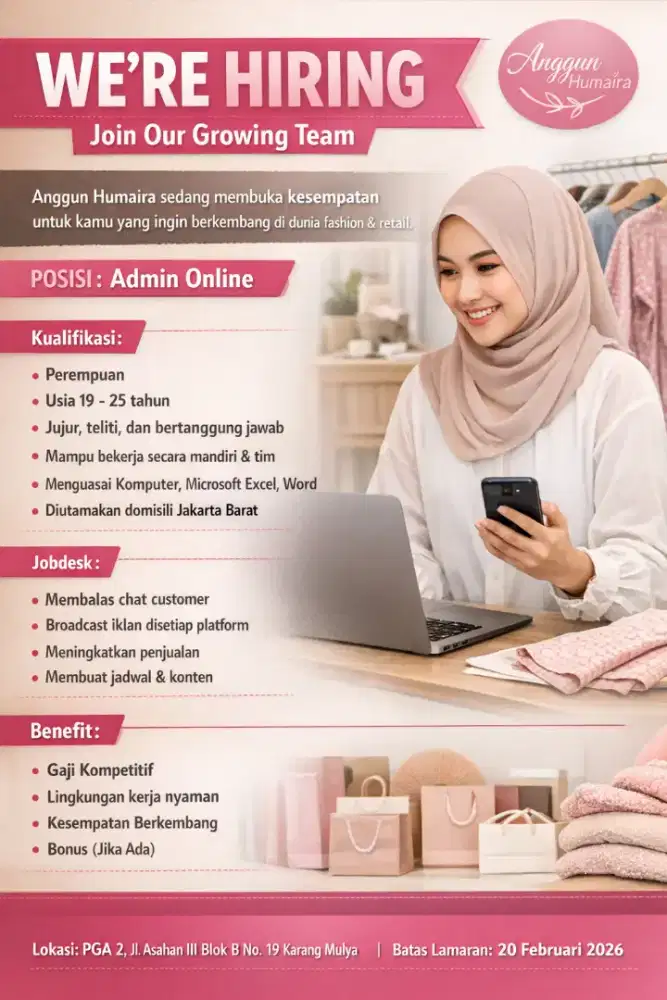 Dibutuhkan Admin Online