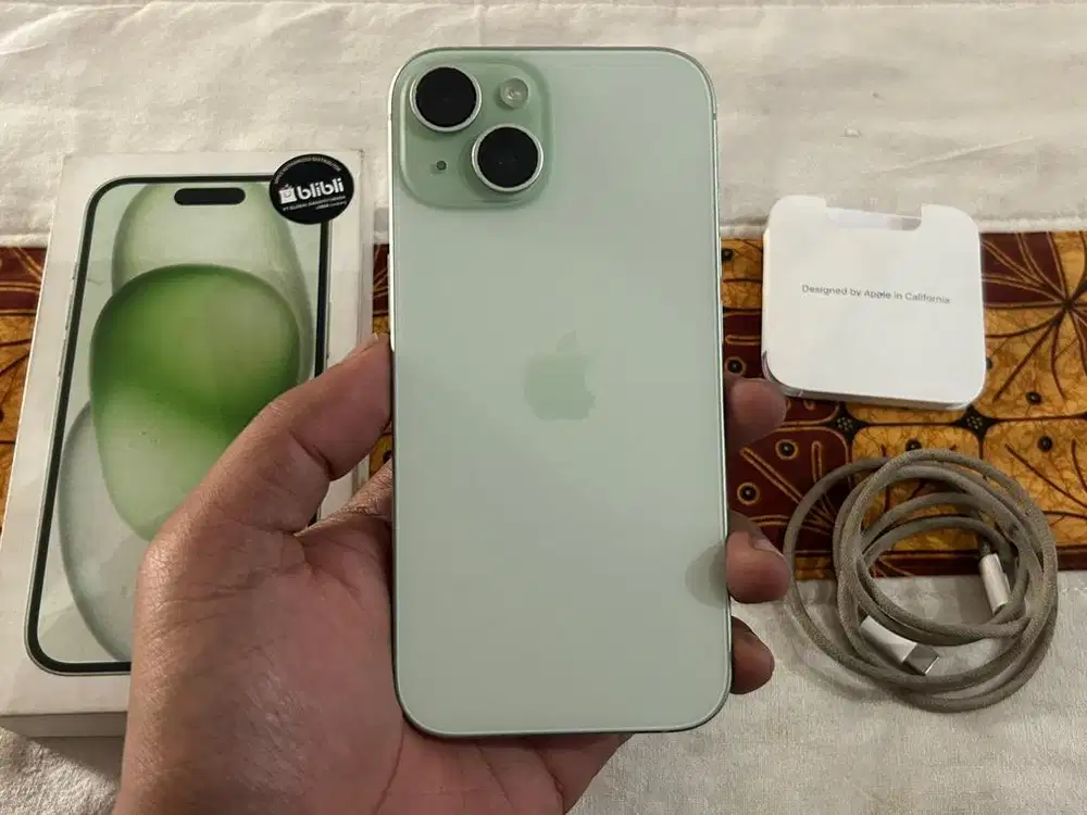 iPhone 15 128Gb Green iBox GDN Garansi ON Fullset Orignal Mulus