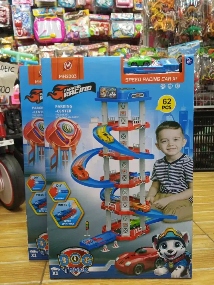mainan anak track racing paw patrol 6 tingkat