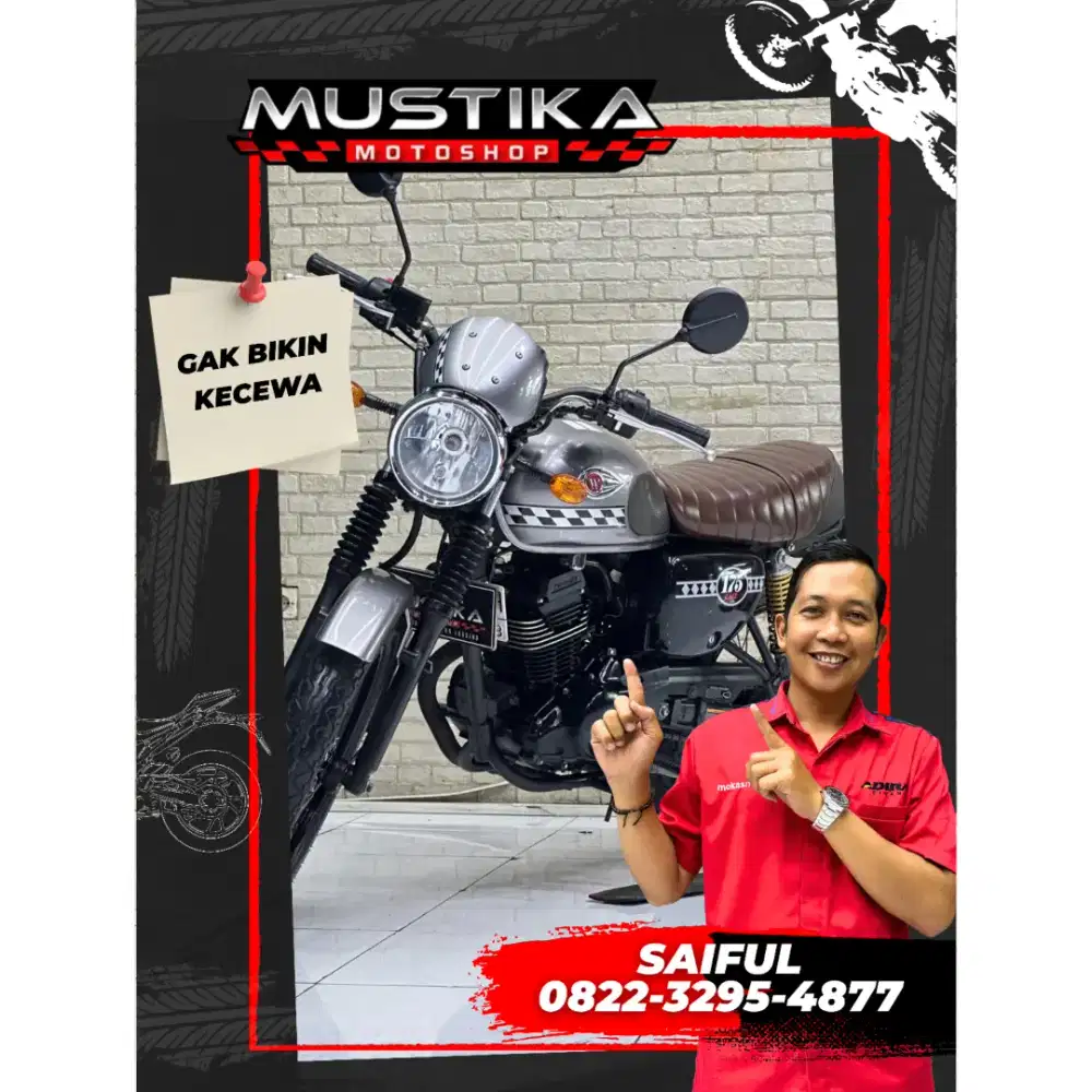 Perfect Condition!!Kawasaki W175 Cafe Racer 2023 Plat Jatim-Mustika