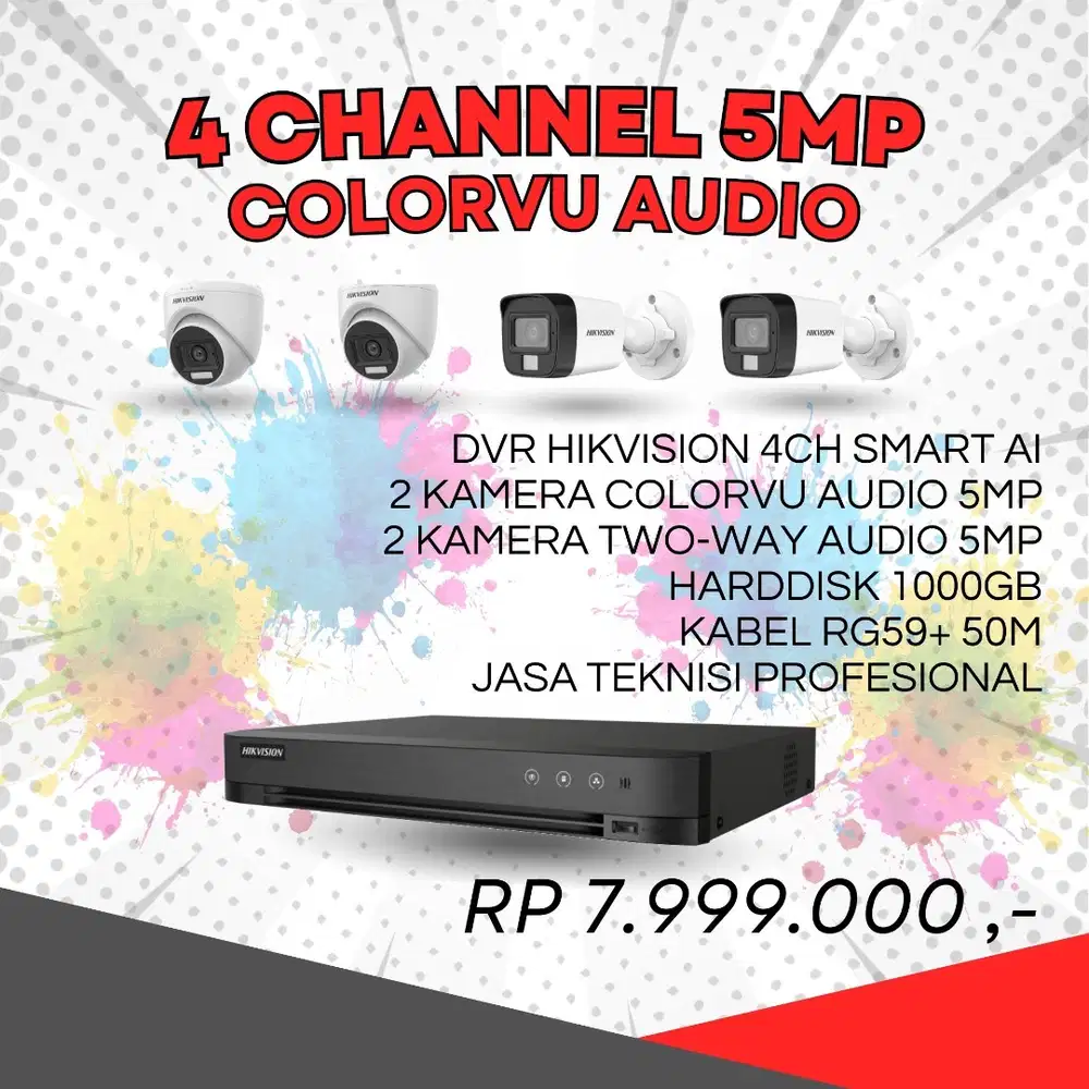 HARGA PAKET CCTV HIKVISION 4 CHANNEL 5MP