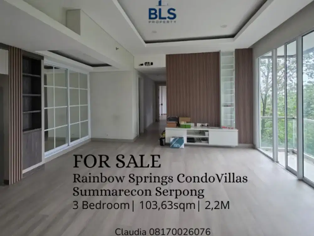 FOR SALE Apartment Rainbow Springs CondoVillas Summarecon Serpong 3BR