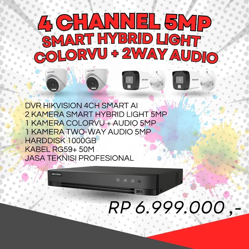 HARGA PAKET CCTV HIKVISION 4 CHANNEL 5MP