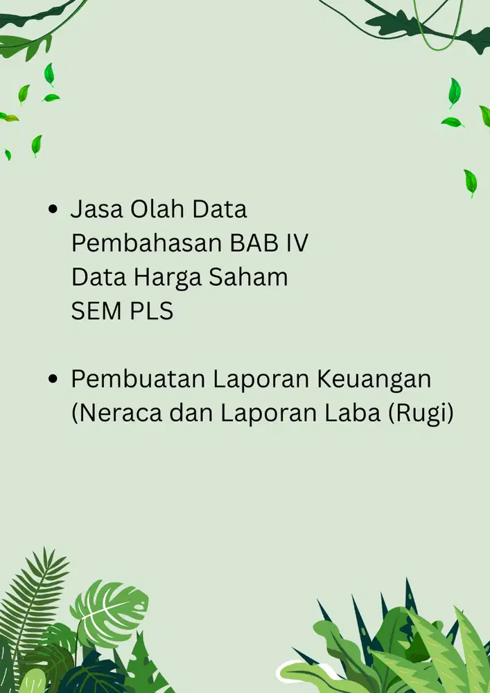 Jasa Olah Data dan Pembuatan Laporan Keuangan
