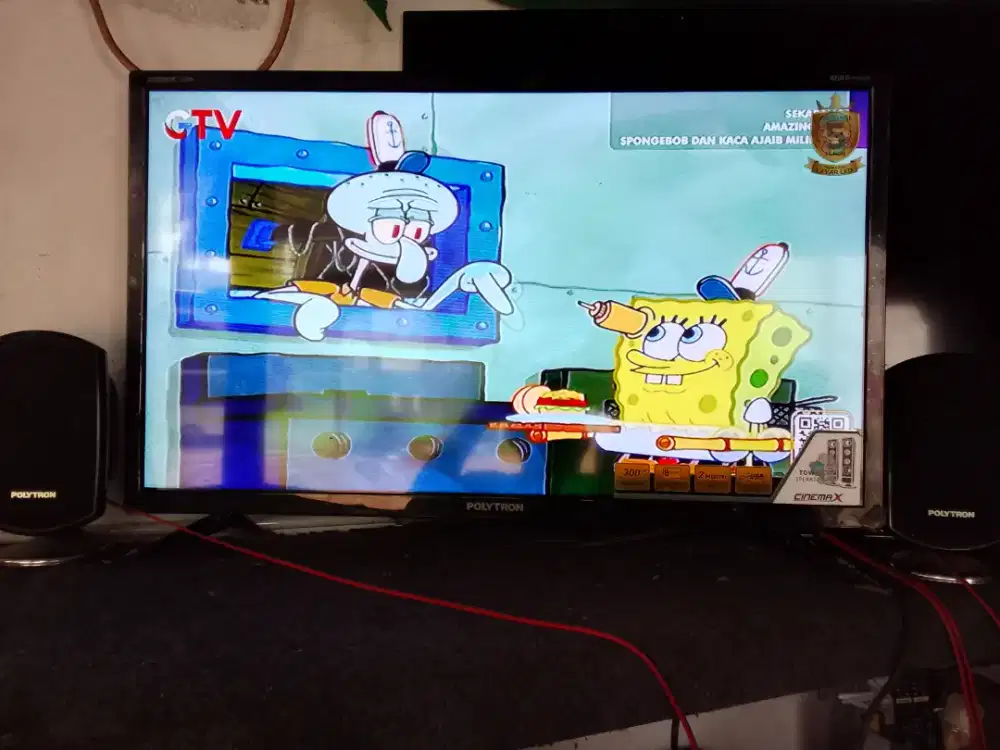 Tv led merek kumplit stb merek politron 32 in sama salon pisah