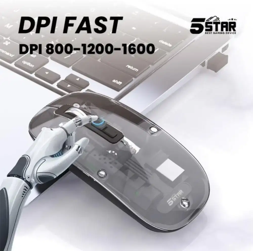 Mouse Bluetooth Wireless Transparan