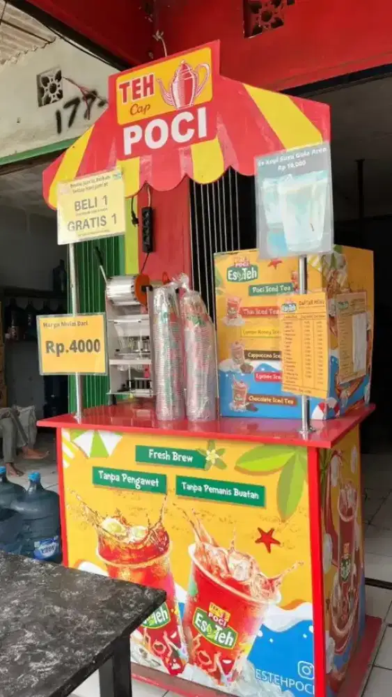 Booth Es Teh Poci Set Bekas